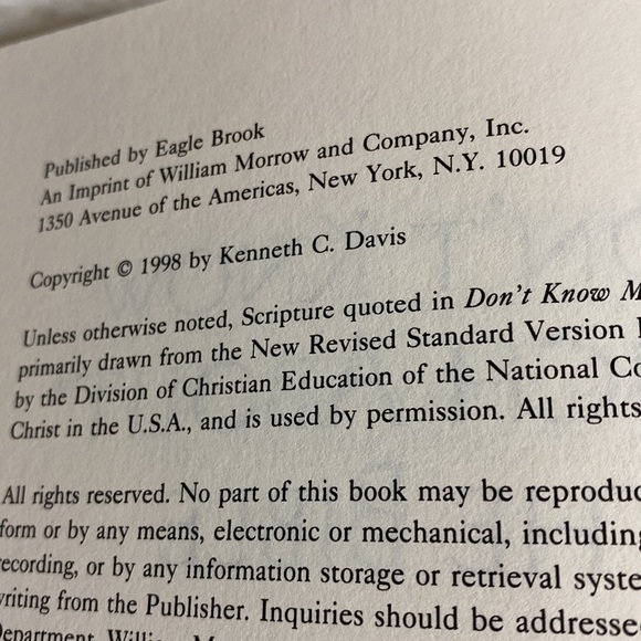 DON’T KNOW MUCH ABOUT THE BIBLE by KENNETH C DAVIS HARDBACK EUC - Picture 6 of 9